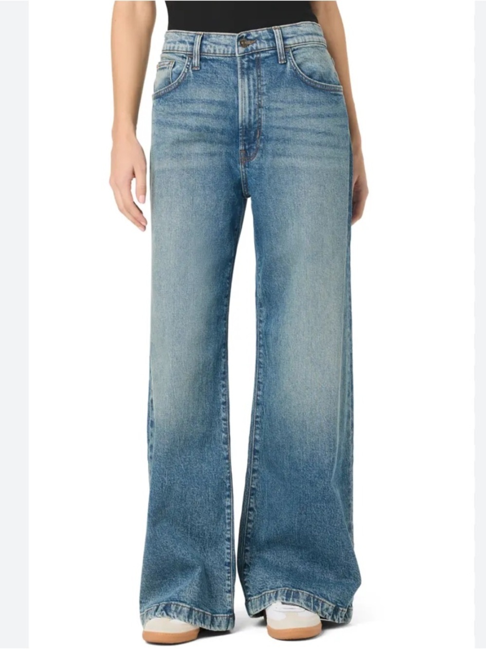 NEW Hudson Jeans Jolene High-Waist Wide-Leg Jeans - Light Blue